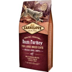 Carnilove Duck & Turkey for Large Breed Cats Muscles Bones Joints 2 x 6 kg