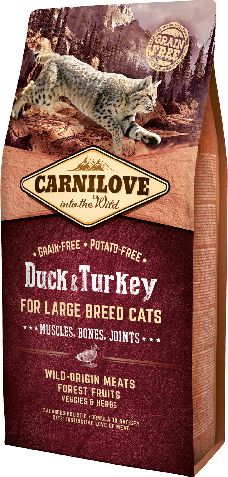 Carnilove Duck & Turkey for Large Breed Cats Muscles Bones Joints 2 x 6 kg