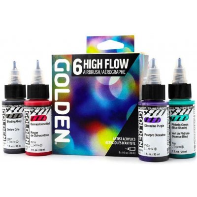 Golden High Flow Airbrush Transparent set akrylových barev 6 x 30 ml – Zboží Dáma