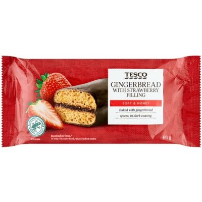 Tesco Perník s náplní s jahodami 60 g – Hledejceny.cz