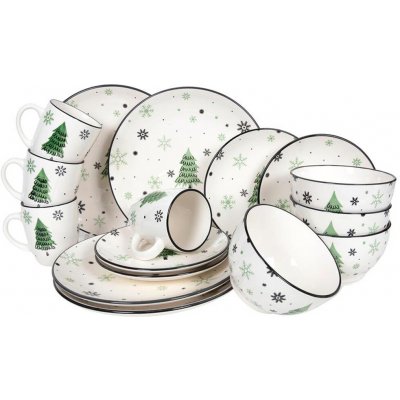 HIT Vánoční keramická jídelní sada stromeček 16 ks – Zboží Dáma