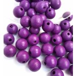 Detoa dřevěné korálky fialové 10 mm 10 ks – Zboží Mobilmania