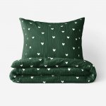 Goldea krepové povlečení srdíčka na tmavě zeleném 140x200 70x90 – Hledejceny.cz