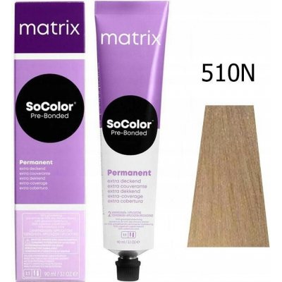 Matrix SoColor Pre-Bonded Permanent Extra Coverage Hair Color 510N Extra Light Blonde Neutral 90 ml – Zboží Mobilmania
