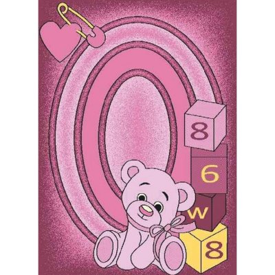 Spoltex Dětský kusový koberec Toys Medvídek C126 Pink | růžová Typ: 133x195 cm