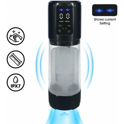 Shots Toys PUMP UltraLift Automatic Waterproof Masturbator Pump Gun Metal - vibrační vakuová pumpa – Sleviste.cz