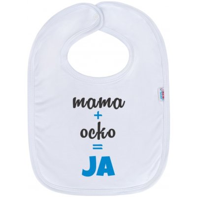 Kojenecký bavlněný bryndák New Baby mama+ocko=JA modrý – Zboží Mobilmania