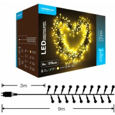 Modee ML-C2015 576LED 6m vánoční řetěz kuličky, teplá 8 programů IP44 352718,00 – Hledejceny.cz