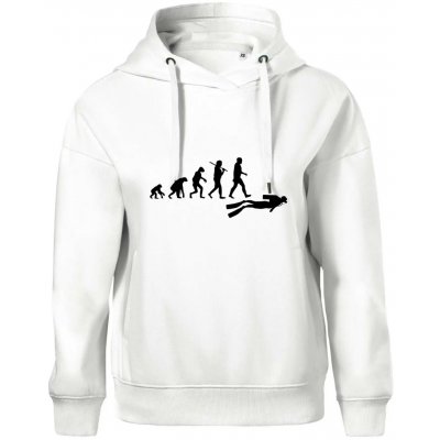 Evoluce potápění Oversized mikina dámská Moon kratší + širší Bílá – Zboží Dáma