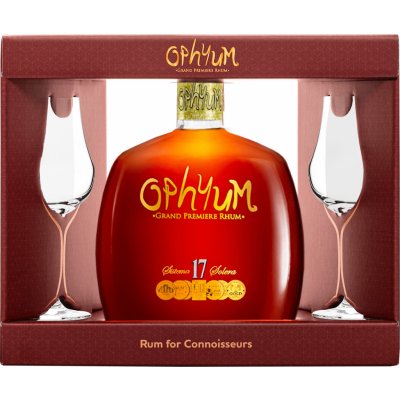 Ophyum Grand Premiere Rhum 17y 40% 0,7 l (dárkové balení 2 sklenice) – Zbozi.Blesk.cz