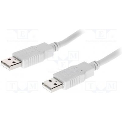 BQ Cable BQC-USB2AA/2 USB 2.0, USB A vidlice, z obou stran, 2m, světle šedý – Zboží Živě