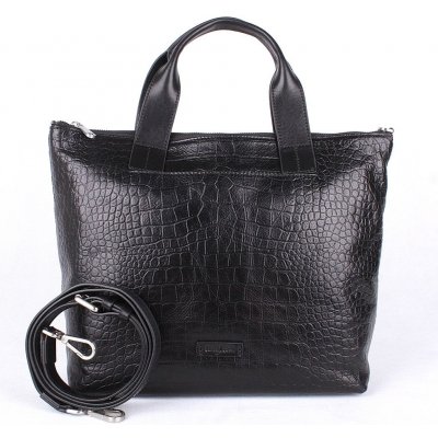 Gianni Conti velká luxusní černá kožená kabelka shopperbag do ruky 14 – Zboží Mobilmania