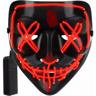 Malatec 16717 Děsivá svítící maska - černo-červená