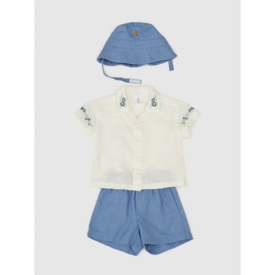 GAP Baby lněný set Modrá Modrá – Zboží Dáma