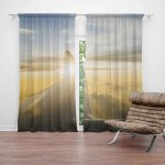 Sablio Závěs Křídlo letadla nad mraky: 2ks 140x250cm – Hledejceny.cz