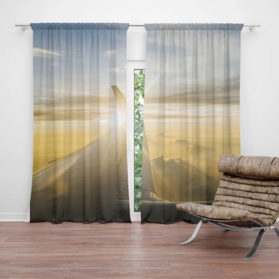 Sablio Závěs Křídlo letadla nad mraky: 2ks 140x250cm – Hledejceny.cz