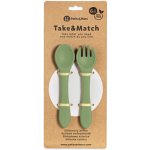 PETITE&MARS Příbor silikonový Take&Match Sweet Pea 6m+ – Zboží Mobilmania