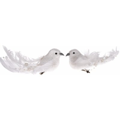 Ptáček s klipem bílý třpytivý – Zboží Mobilmania