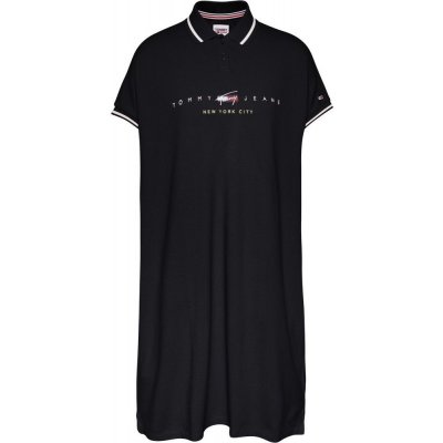 Tommy Hilfiger Tommy Jeans dámské košilové šaty TJW modern logo polo dress černá
