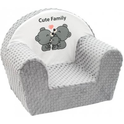 New Baby Cute Family Minky dětské křeslo šedé