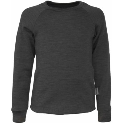 Crawler Merino tričko dlouhý rukáv kulatý výstřih dětské grafitová – Zboží Dáma