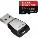 SanDisk microSDXC Extreme Pro UHS-II 64 GB + USB čtečka SDSQXPJ-064G-GN6M3 – Hledejceny.cz
