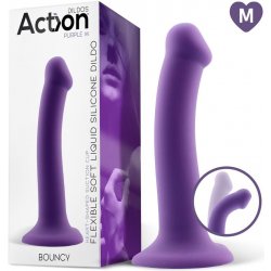 Action Bouncy Liquid Silicone Dildo 7″ 18 cm Purple