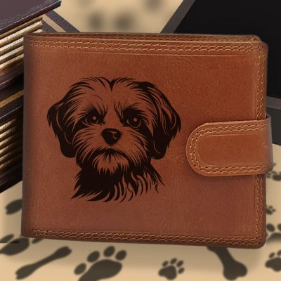 Pánská s motivem pro milovníky psů s obrázkem pejska Maltština 2 Vínová peněženka Carlo – Zboží Mobilmania