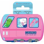 CURAPROX Kids travel set růžový 1x zubní kartáček, 2x mezizubní kartáček CPS, 1x zubní pasta meloun 6+ 10 ml, 1x nálepka – Sleviste.cz