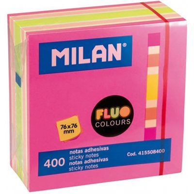Milan Blok lep MILAN Fluo colours 76 x 76 mm 400 l. - růžové – Hledejceny.cz