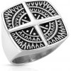 Prsteny Steel Edge Pánský ocelový pečetní prsten 7349 Větrná růžice