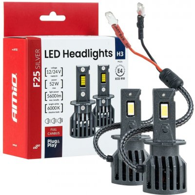 LED žárovky hlavního svícení F25 SILVER CANBUS H3 52W 12V 24V AMiO-04702 – Hledejceny.cz