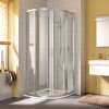 Sprchové kouty Sprchový kout Plano Davos Plus čtvrtkruh posuvné dveře stříbrné/čiré 90 x 200 cm