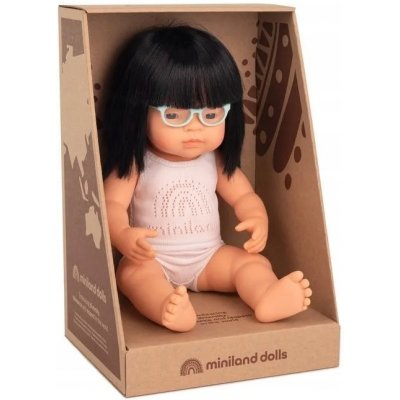 Miniland Panenka holčička Asijské brýle 38cm