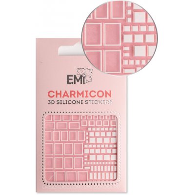 E.Mi Charmicon 3D Silicone Stickers 161 Squares White samolepka – Zboží Mobilmania