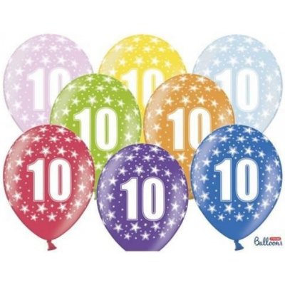 Party Deco Latexový balonek s potiskem čísla 10 30 cm – Zboží Mobilmania