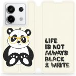 Mobiwear Flip Xiaomi Redmi Note 13 Pro 5G / Poco X6 5G - M041S Panda - life is not – Zboží Mobilmania