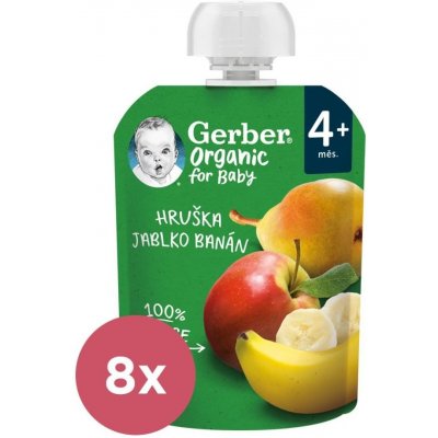 Gerber Organic kapsička hruška jablko a banán 90 g – Zbozi.Blesk.cz