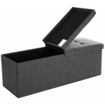 Textilomanie Taburet s odklápěcím víkem OTTOMAN 110x38 cm, tmavě šedý – Hledejceny.cz