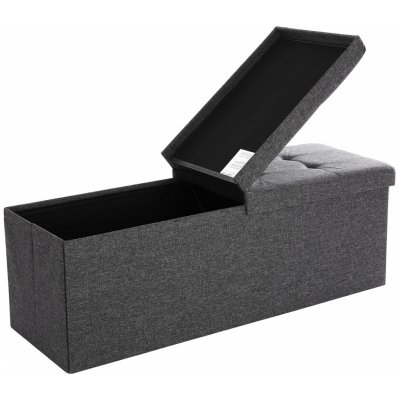 Textilomanie Taburet s odklápěcím víkem OTTOMAN 110x38 cm, tmavě šedý – Hledejceny.cz