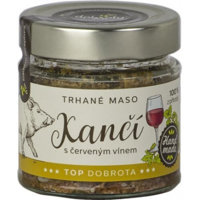 Dobroty z přírody Trhané kančí maso s červeným vínem 140 g – Zboží Dáma