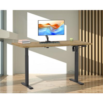 VCM Výškově nastavitelný stůl E-Lona 110x50, dub medový – Hledejceny.cz