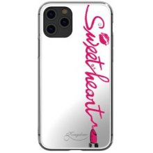 Pouzdro Kingxbar plastové se silikonovým rámem Sweetheart iPhone 11 Pro - čiré