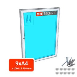 MH Technic venkovní informační vitrína MH60 1000 x 750 mm 9 x A4