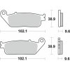 SBS brzdové destičky KH196 STREET STANDART keramické HONDA CB 500, CTX 700, NC 750, VT 750, XL 600V přední