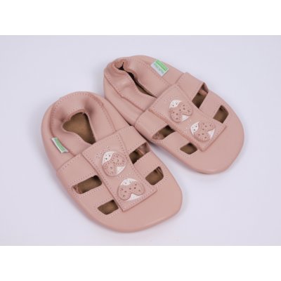 Hopi Hop kožené Barefoot capáčky sandálky růžové Beruška – Sleviste.cz