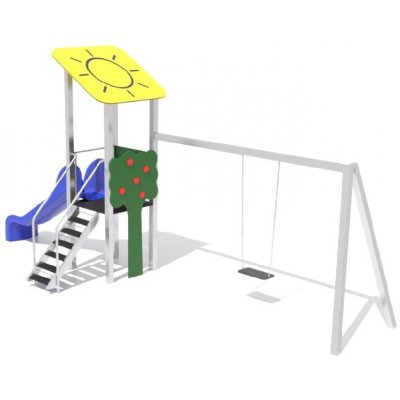 Playground System Herní sestava z nerezu se skluzavkou a houpačkou SUN 3