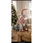 MagicHome Vánoční figurka Myška růžová látka 19x17x59 cm – Hledejceny.cz