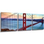 Obraz 3D třídílný - 150 x 50 cm - horizontal view of Golden Gate Bridge horizontální pohled na most Golden Gate