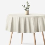 Goldea kulatý ubrus bavlna plátno přírodní režný Ø 60 cm – Sleviste.cz